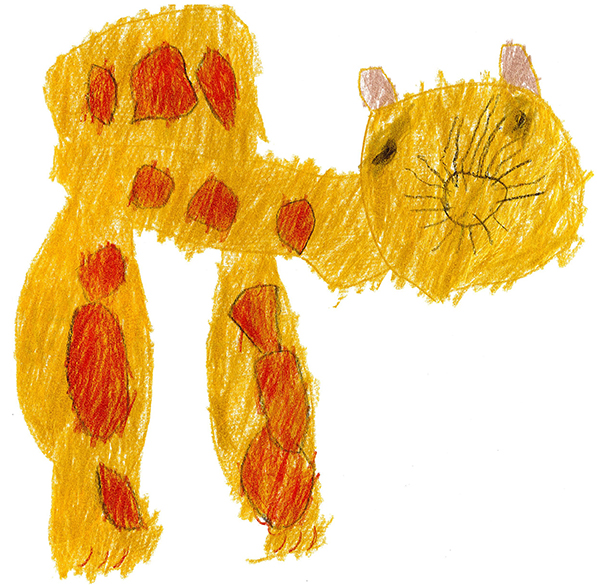 Leopard - Zeichnung eines 4-jährigen Jungen